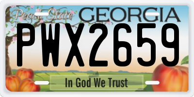 GA license plate PWX2659