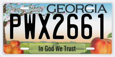 GA license plate PWX2661