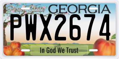 GA license plate PWX2674