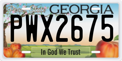 GA license plate PWX2675