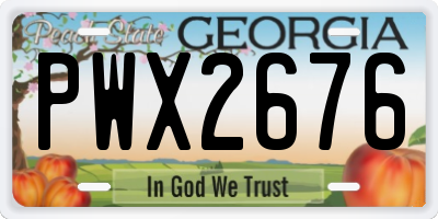 GA license plate PWX2676