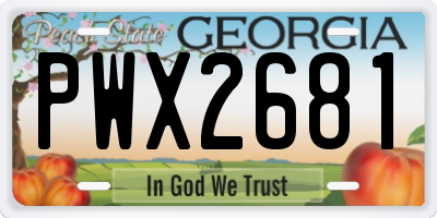 GA license plate PWX2681