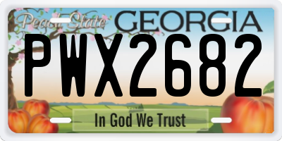GA license plate PWX2682