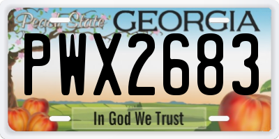 GA license plate PWX2683