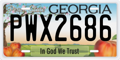 GA license plate PWX2686