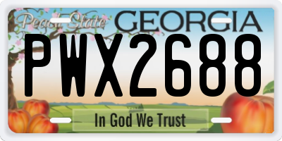 GA license plate PWX2688