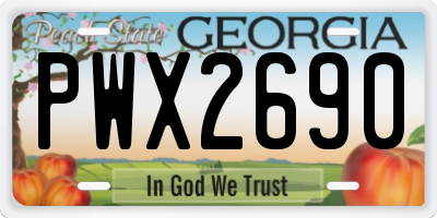 GA license plate PWX2690
