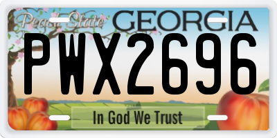 GA license plate PWX2696
