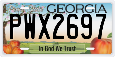 GA license plate PWX2697