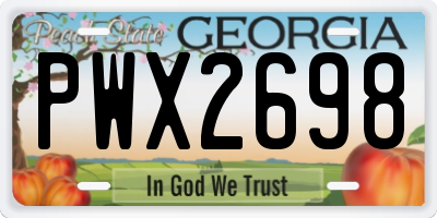 GA license plate PWX2698