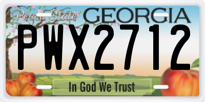 GA license plate PWX2712