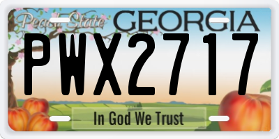 GA license plate PWX2717