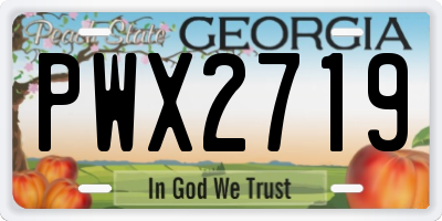 GA license plate PWX2719
