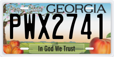 GA license plate PWX2741