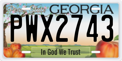 GA license plate PWX2743