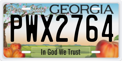 GA license plate PWX2764
