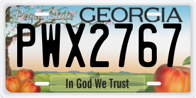 GA license plate PWX2767