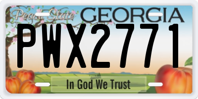 GA license plate PWX2771