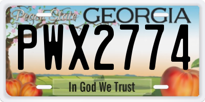 GA license plate PWX2774