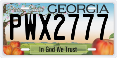 GA license plate PWX2777
