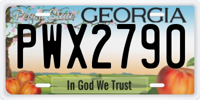 GA license plate PWX2790