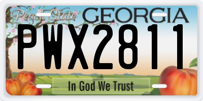 GA license plate PWX2811