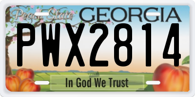 GA license plate PWX2814