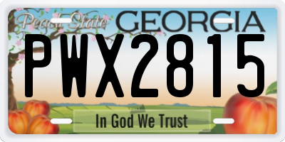 GA license plate PWX2815