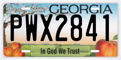 GA license plate PWX2841
