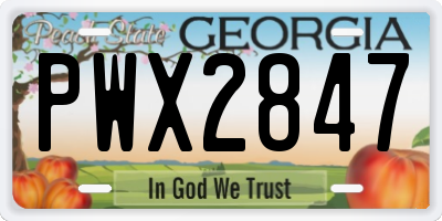 GA license plate PWX2847