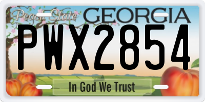 GA license plate PWX2854