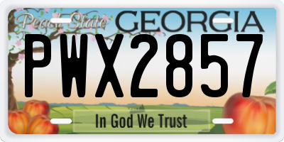 GA license plate PWX2857