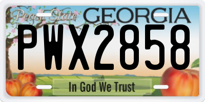 GA license plate PWX2858