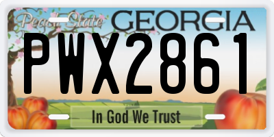 GA license plate PWX2861