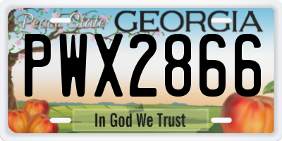 GA license plate PWX2866
