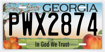GA license plate PWX2874