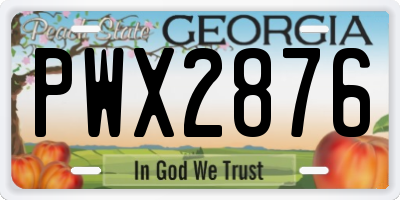 GA license plate PWX2876