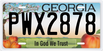 GA license plate PWX2878