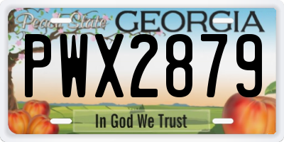 GA license plate PWX2879