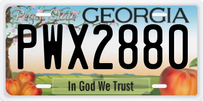 GA license plate PWX2880