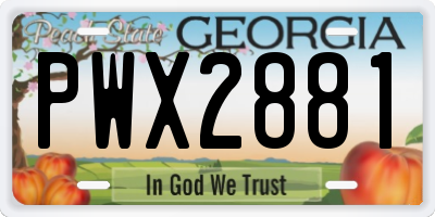 GA license plate PWX2881
