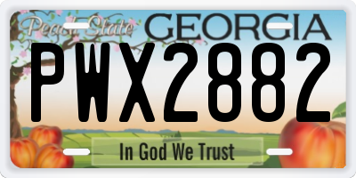 GA license plate PWX2882