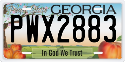 GA license plate PWX2883