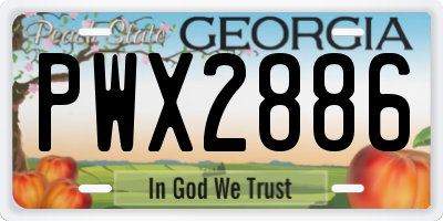 GA license plate PWX2886
