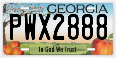 GA license plate PWX2888