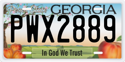 GA license plate PWX2889
