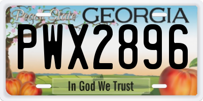 GA license plate PWX2896