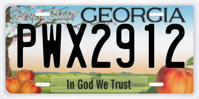 GA license plate PWX2912