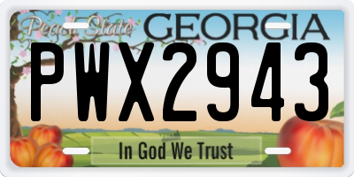 GA license plate PWX2943