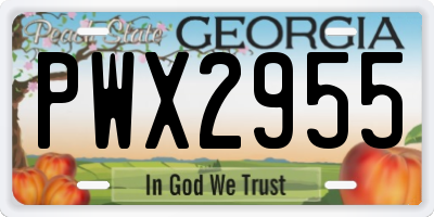 GA license plate PWX2955